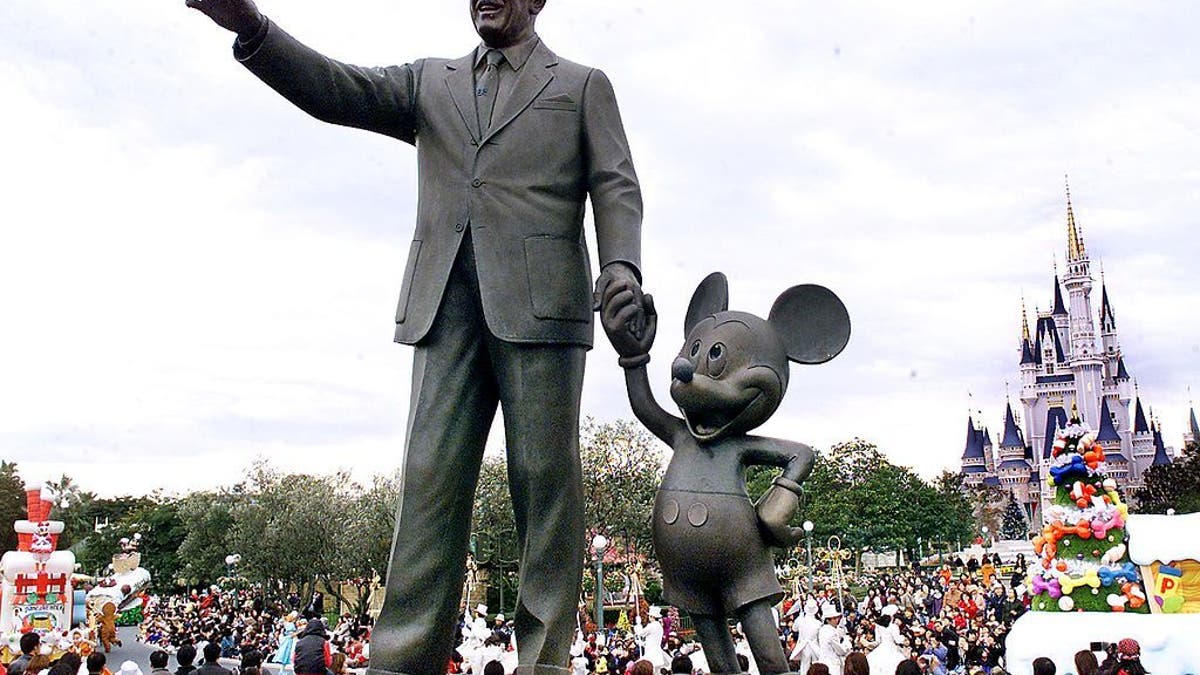 Disney statue outside theme park