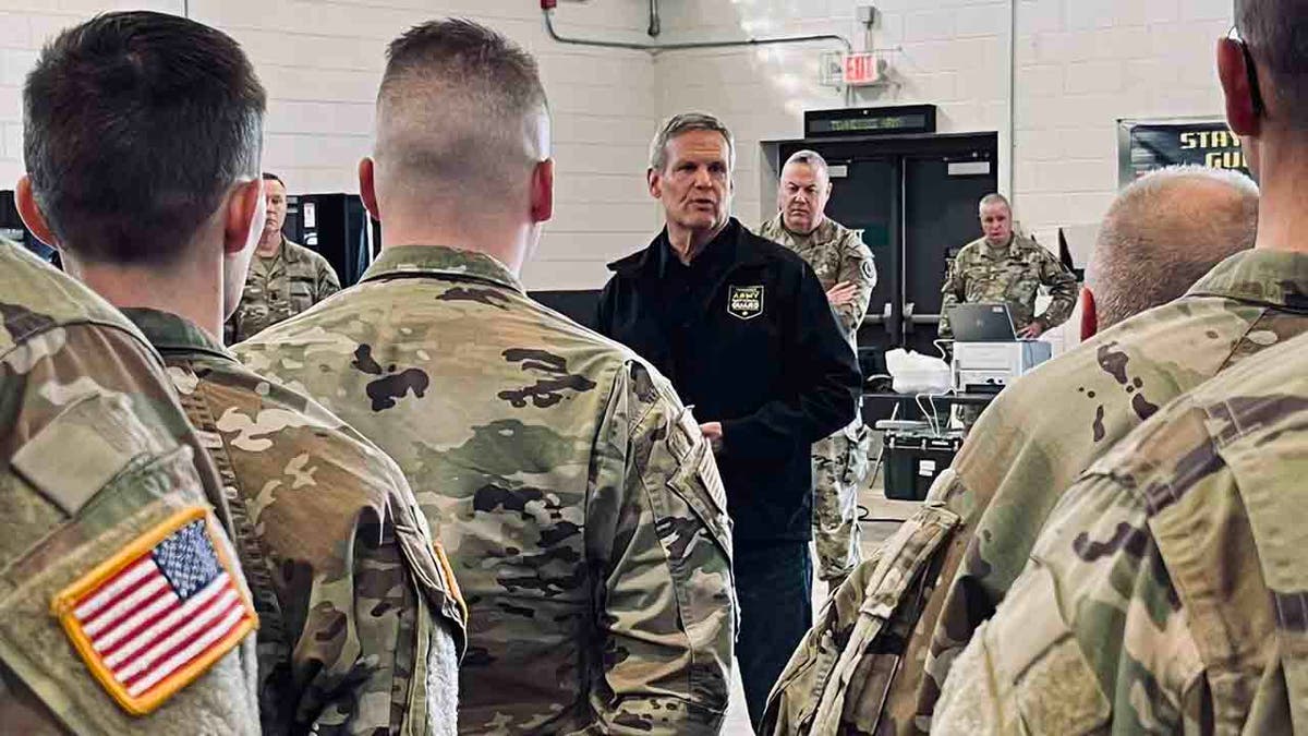 Gov. Bill Lee speaking to National Guard