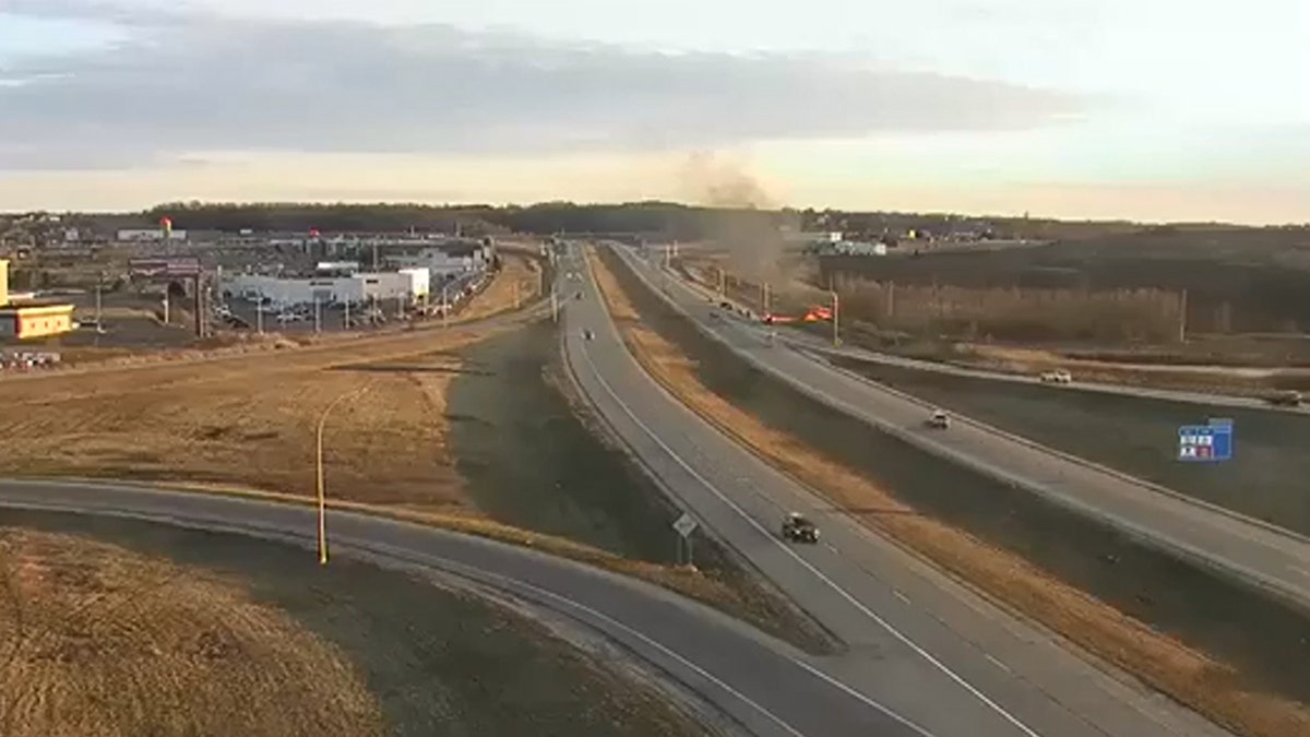 Fire breaks out after a hot air balloon crashes 