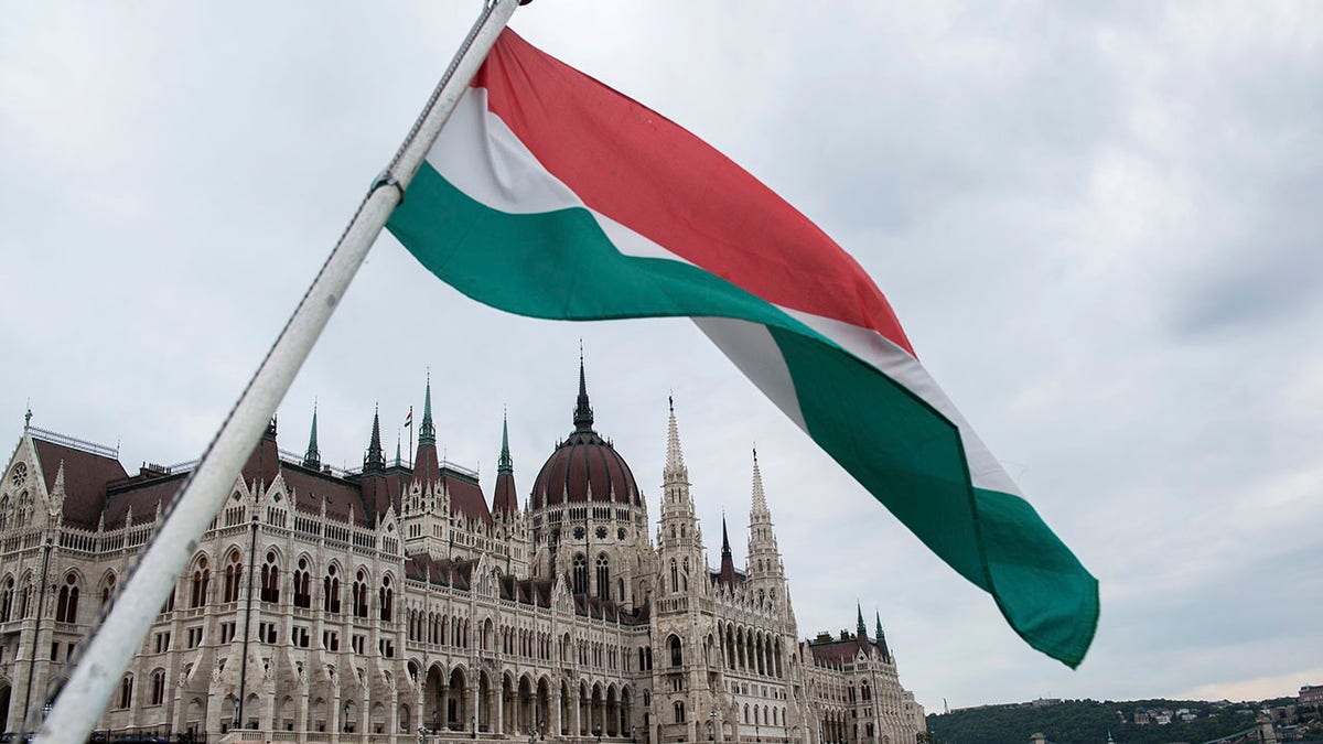 Hungary flag waves