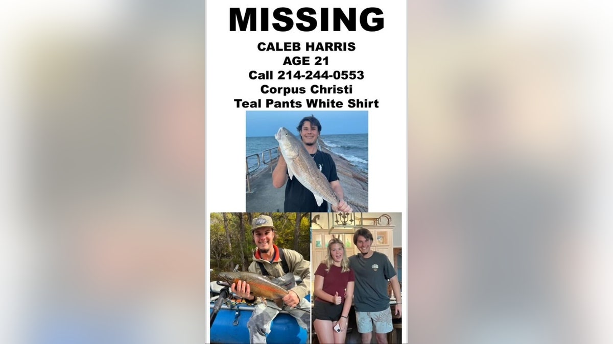 A missing poster for Caleb Harris