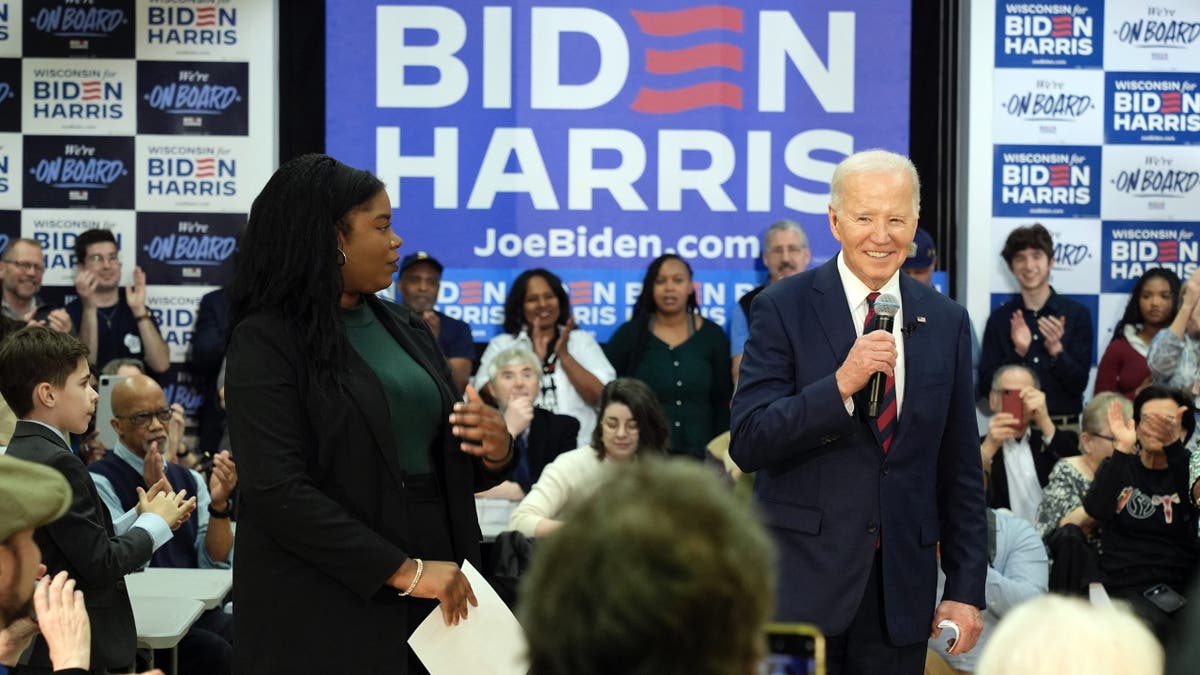 President Joe Biden visits his Wisconsin election campaign office Wednesday, March 13, 2024, in Milwaukee. (AP Photo/Jacquelyn Martin)