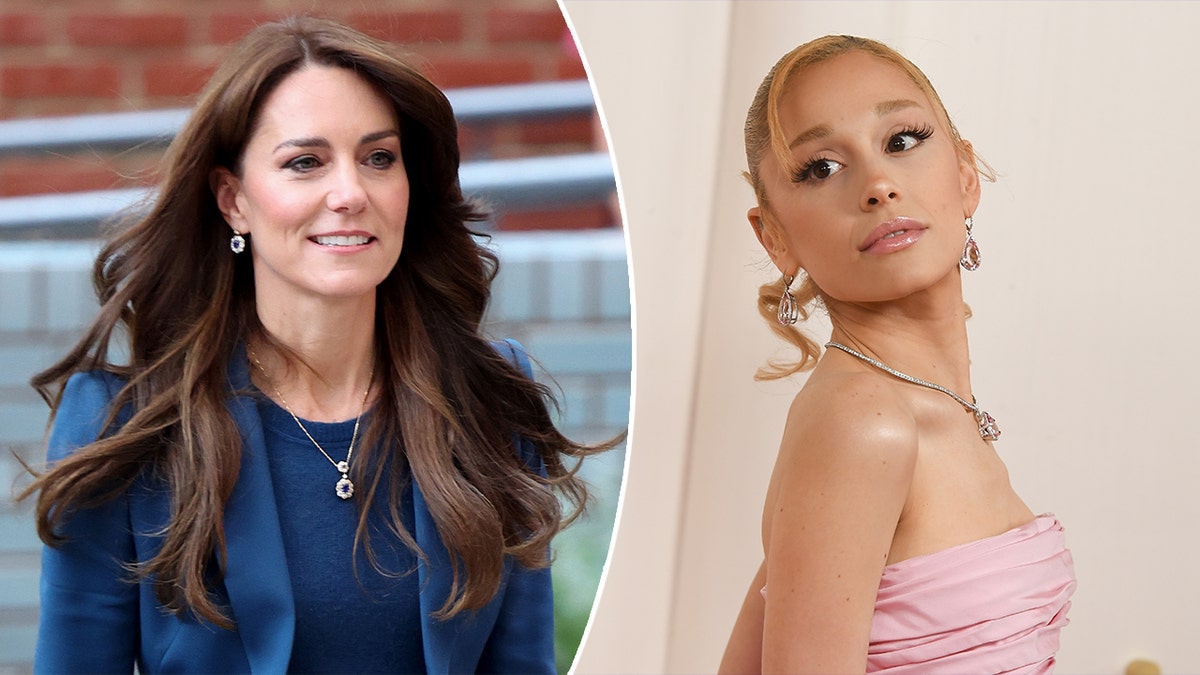 split photos of Kate Middleton and Ariana Grande