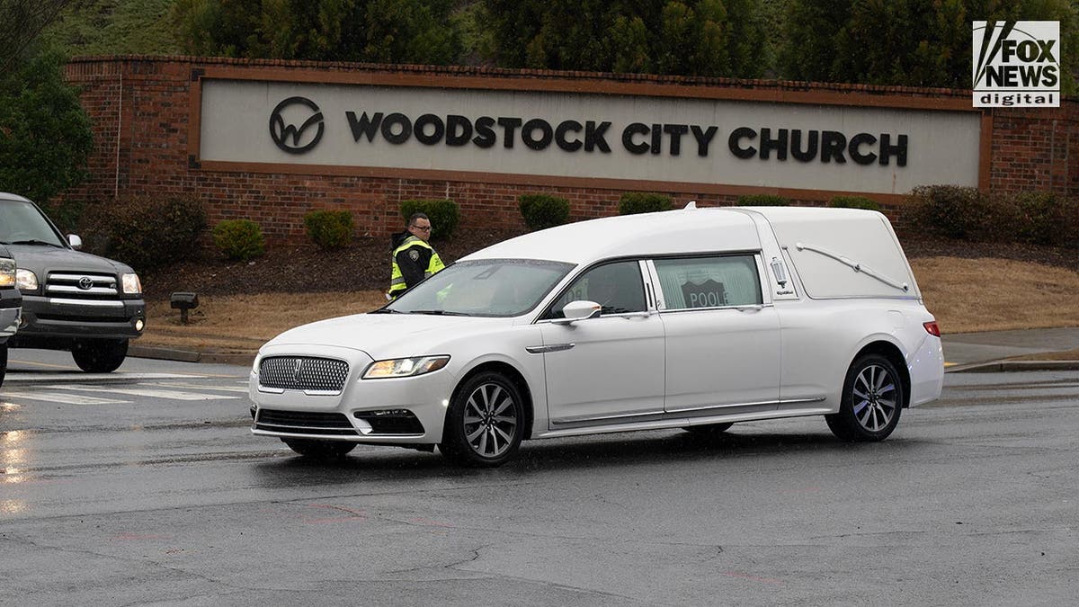 Hearse for Laken Riley leaves church funeral