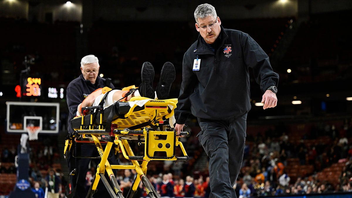 LSU's Last-Tear Poa on the stretcher