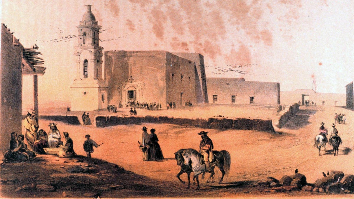 Early El Paso plaza and church