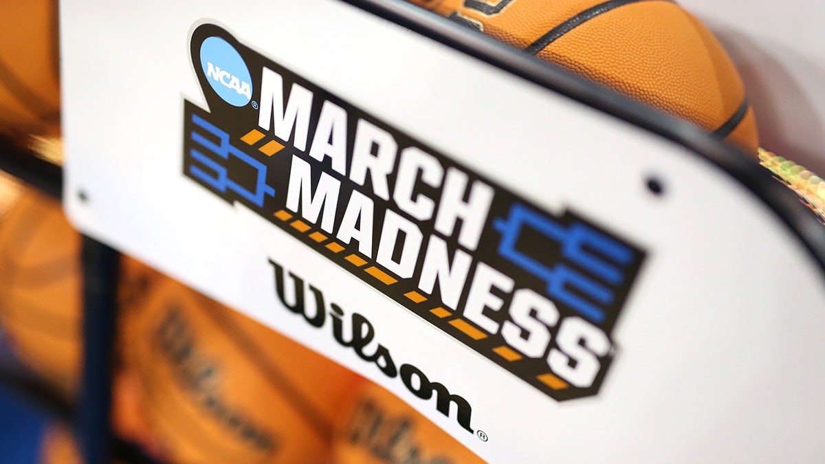 View of an NCAA March Madness logo 