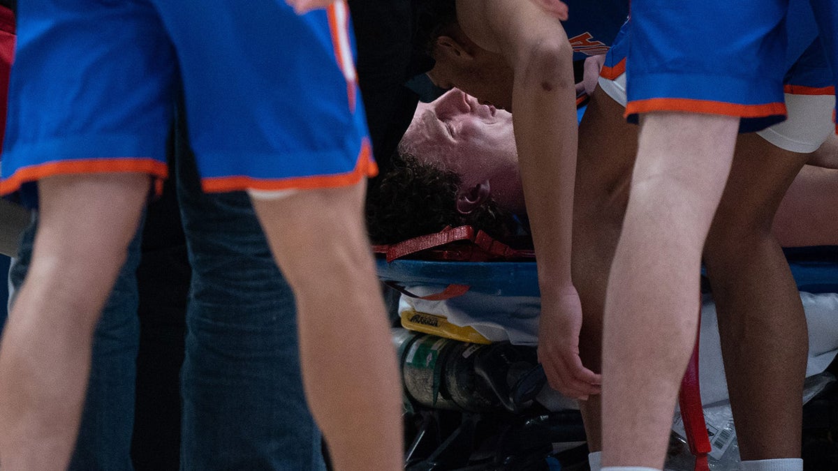 Micah Handlogten on the stretcher