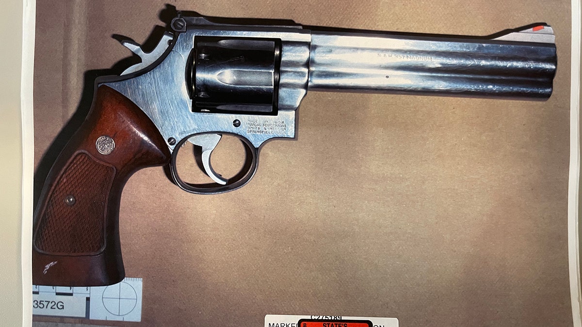 Crime scene photo of Brandon Hills revolver