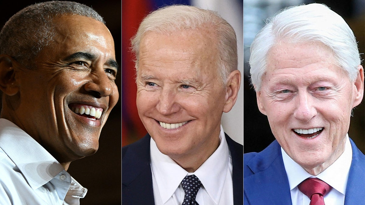 Obama, Biden, Clinton split image