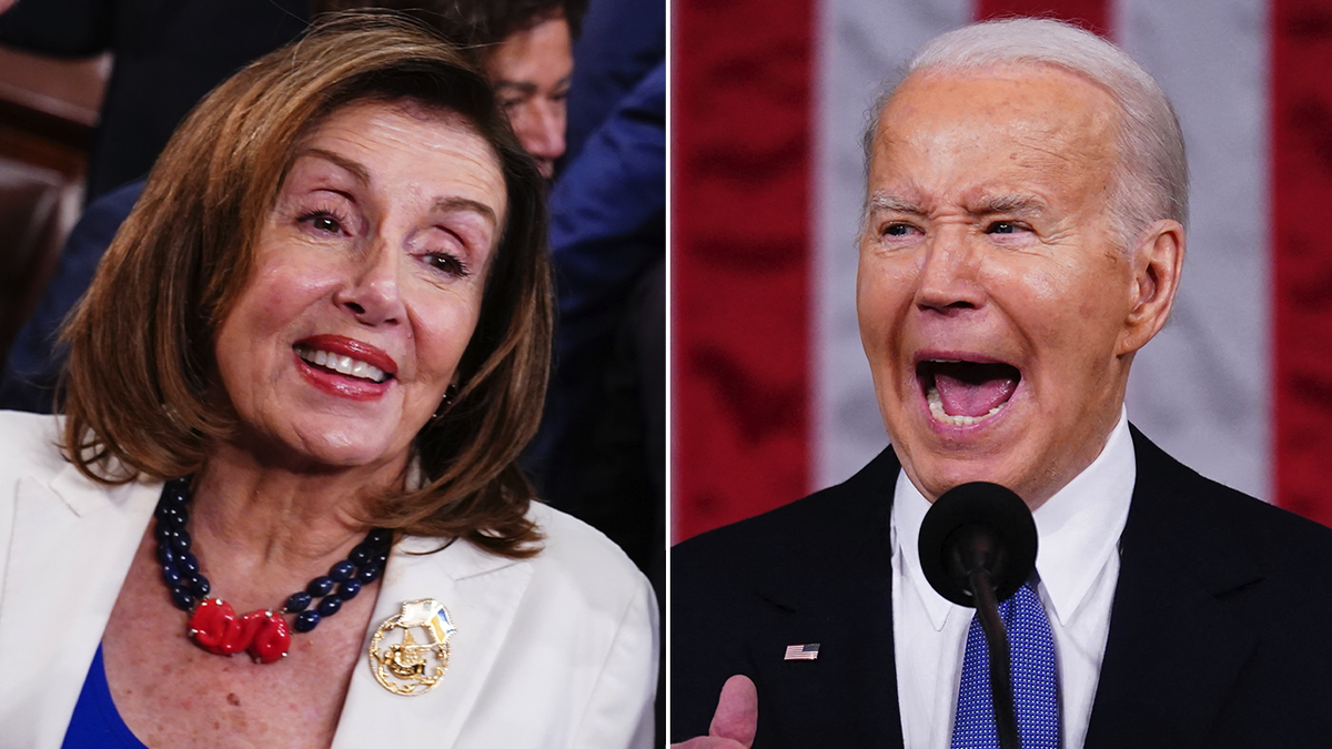 Nancy Pelosi and Joe Biden split image