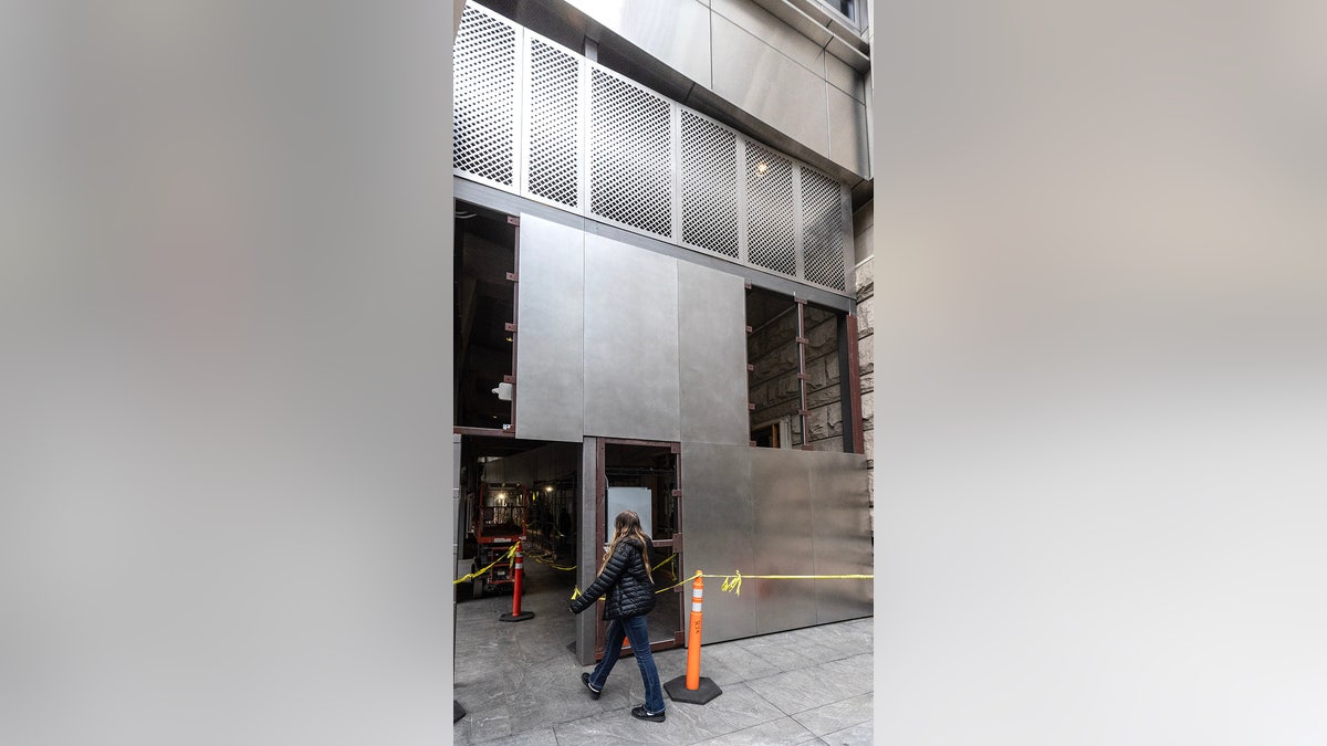 Stainless-steel security doors that can be lowered during protests have been installed at the Mark O. Hatfield United States Courthouse