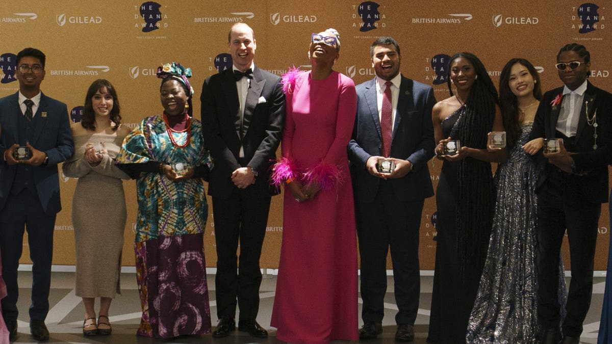 Prince William with some of the Diana Legacy Award winners