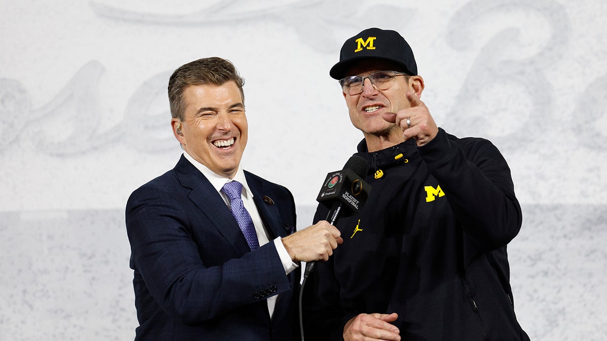 Rece Davis interviews Jim Harbaugh