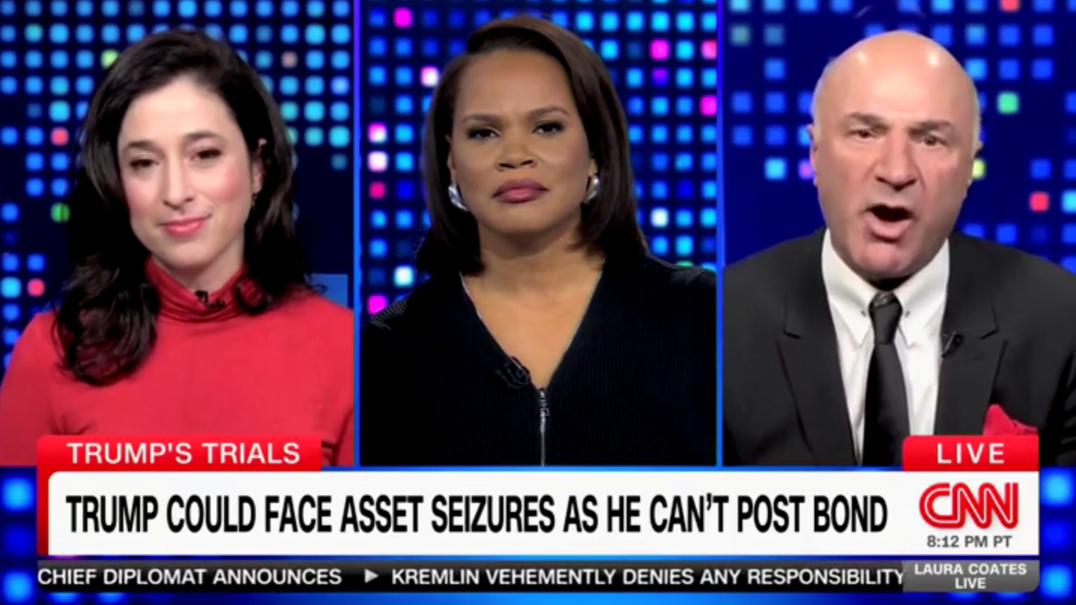 TV personality and "Shark Tank" host Kevin O'Leary battled with a CNN anchor after a New York judge ruled against former President Trump in a case in which he was accused of inflating his assets and committing fraud in financial documents.