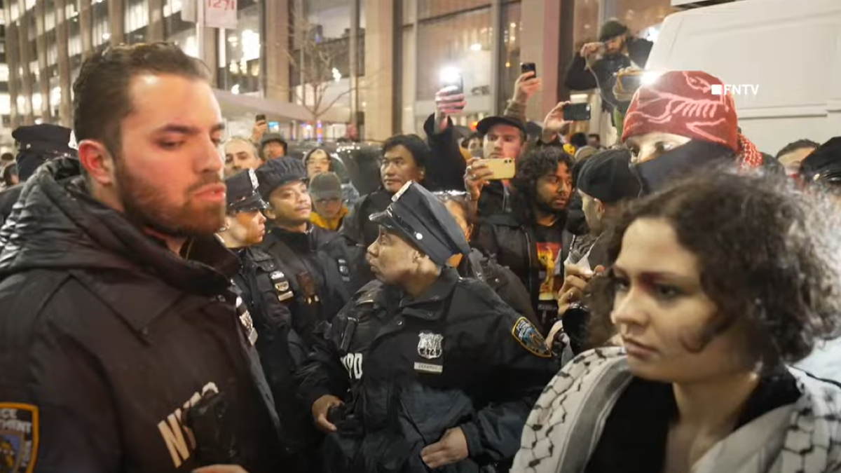 NYPD officers join protest