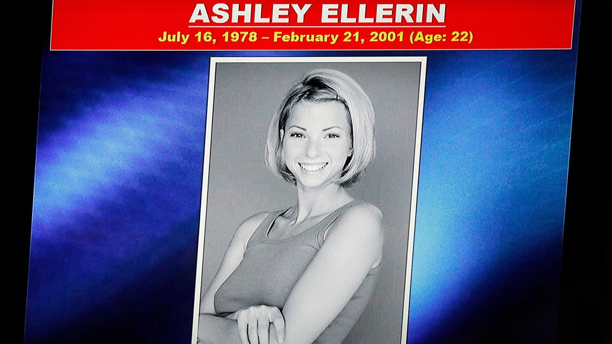 A photo of Ashley Ellerin shown on TV