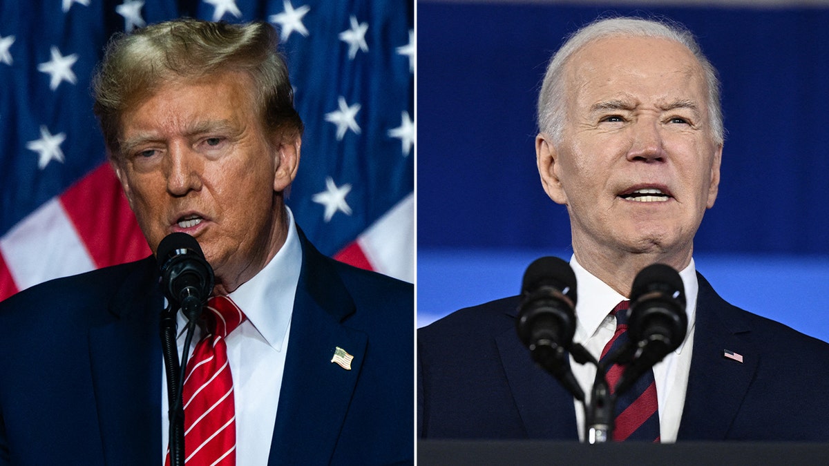 split image of Trump, Biden