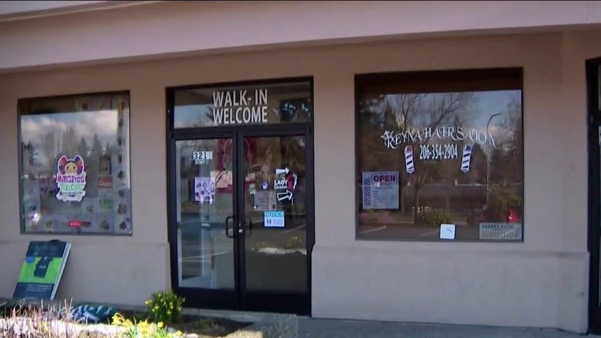 The victim's hair salon