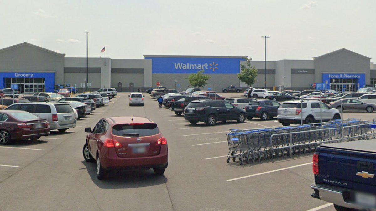 Walmart parking lot in Indiana
