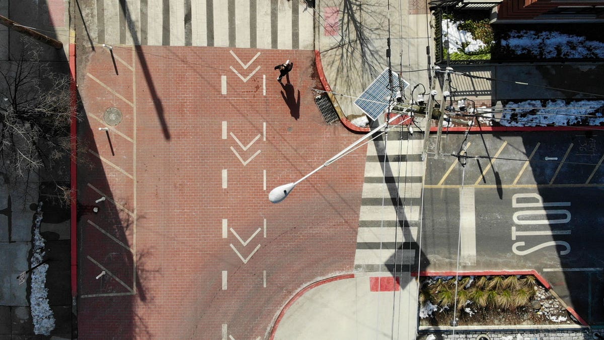 A Hoboken intersection with pedestrian safety features