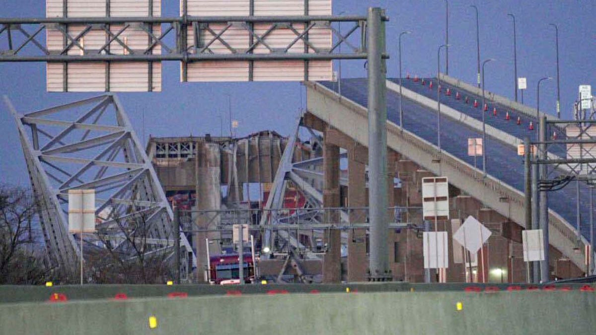 wrecked roadway at bridge collapse