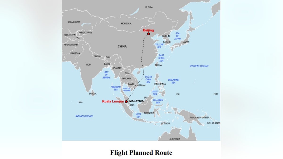 Malaysia Airlines flight 370's original planned flight, according to Dr. Alan Diehl's book. 