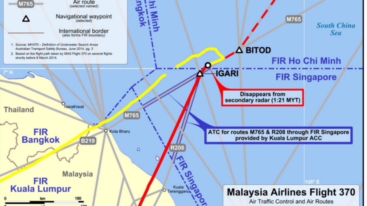 Los giros repentinos del vuelo 370 de Malaysia Airlines, según el libro del Dr. Alan Diehl. 