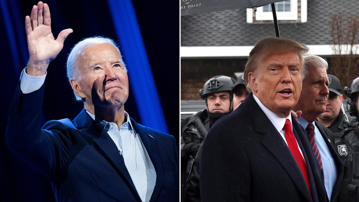 Biden and Trump split image