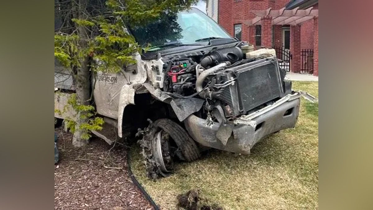 Stolen tree trimming truck crashed during pursuit