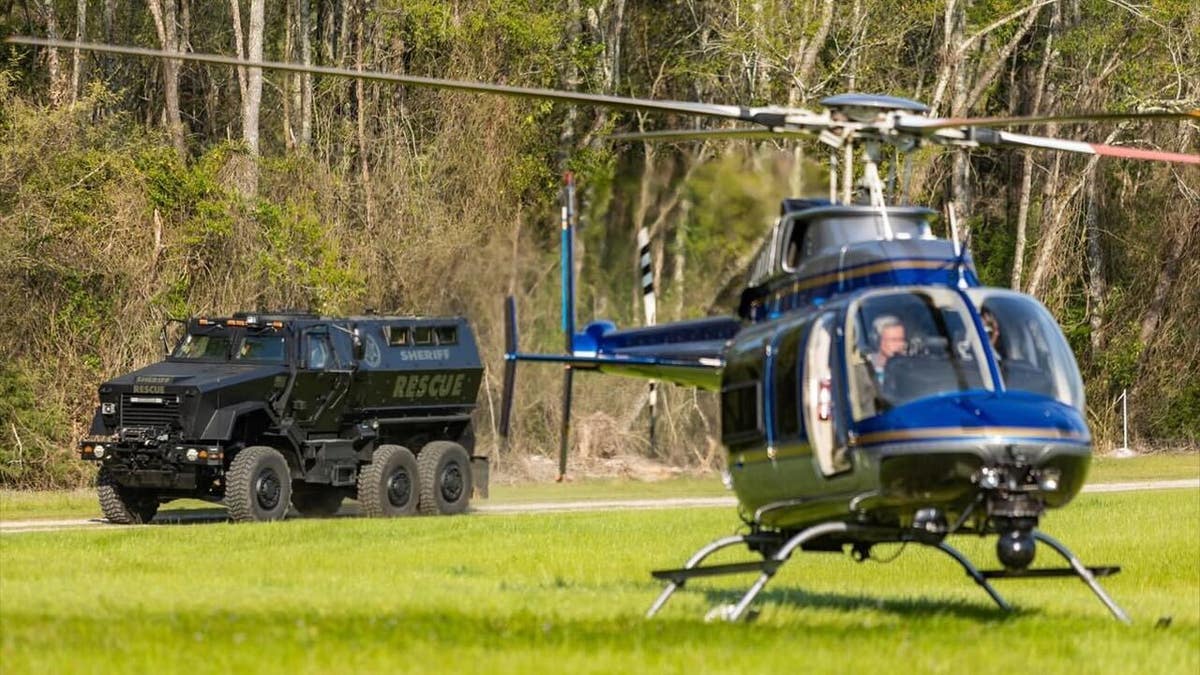 Georgia police helicopter and utility vehicle