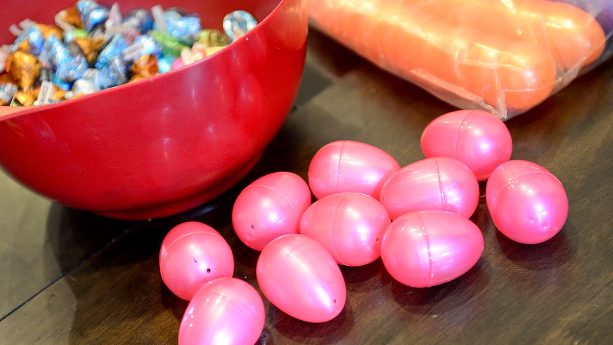 Plastic eggs and candy
