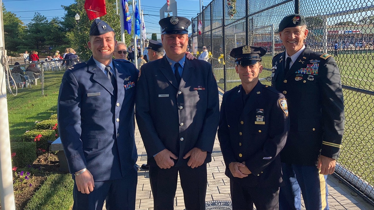 Family members from different branches of service pose together