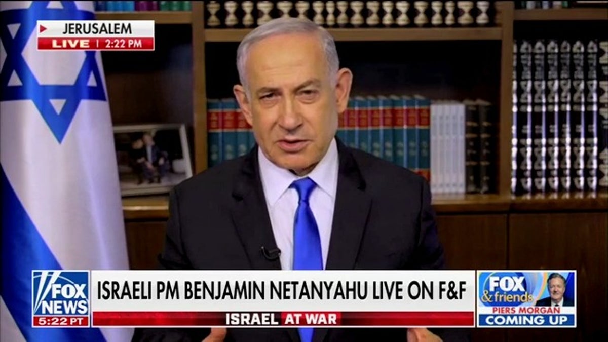 screenshot of Netanyahu on Fox News