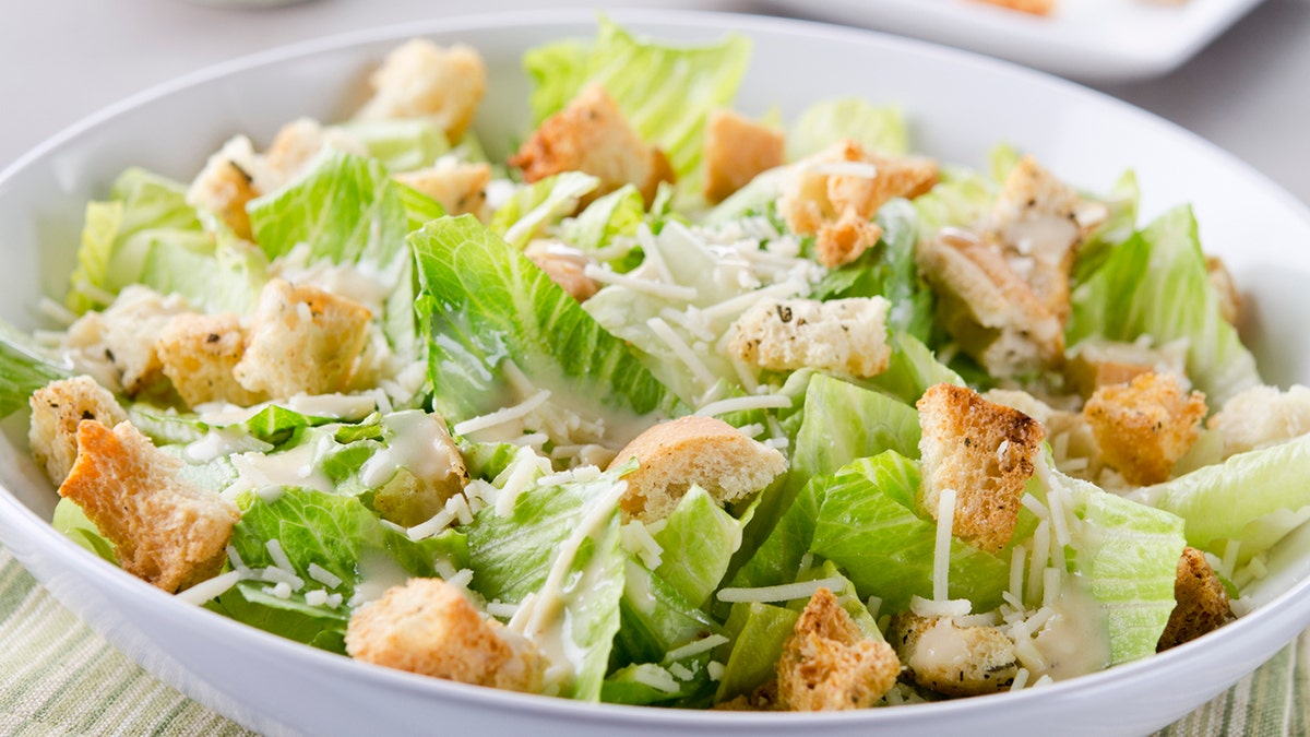 Caesar salad up close