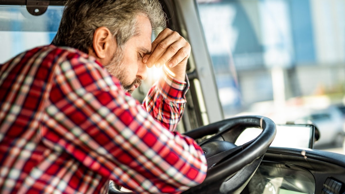 Man driving drowsy