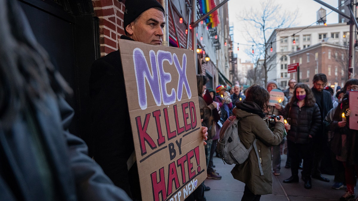 Memorial vigil held at Stonewall in New York City for non-binary teen Nex Benedict who died in Oklahoma
