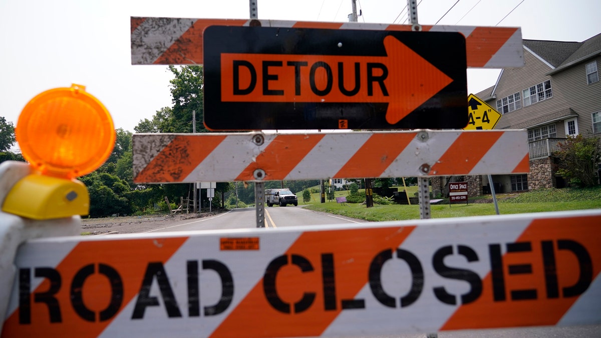 Roadblock in Upper Makefield Township, Pennsylvania