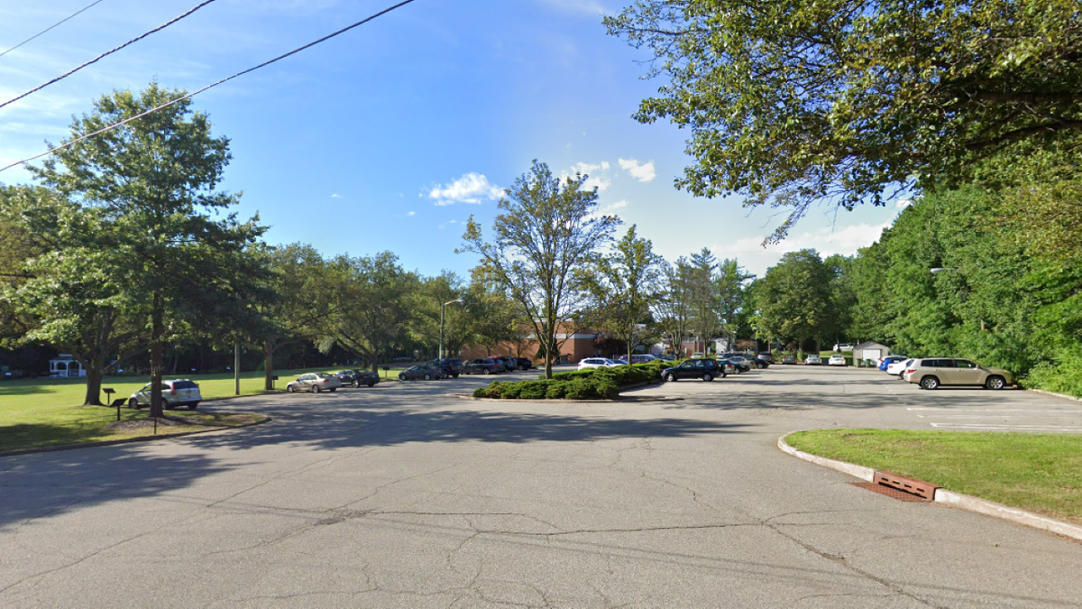 Rear parking lot of Paramus Public Library