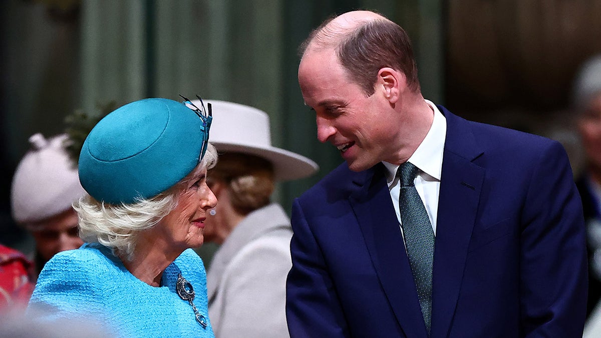 Queen Camilla wears bright blue dress with Prince William at Commonwealth Day Services