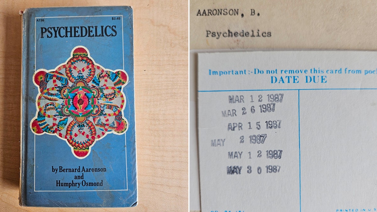 copy of Psychedelics book split with date it was due
