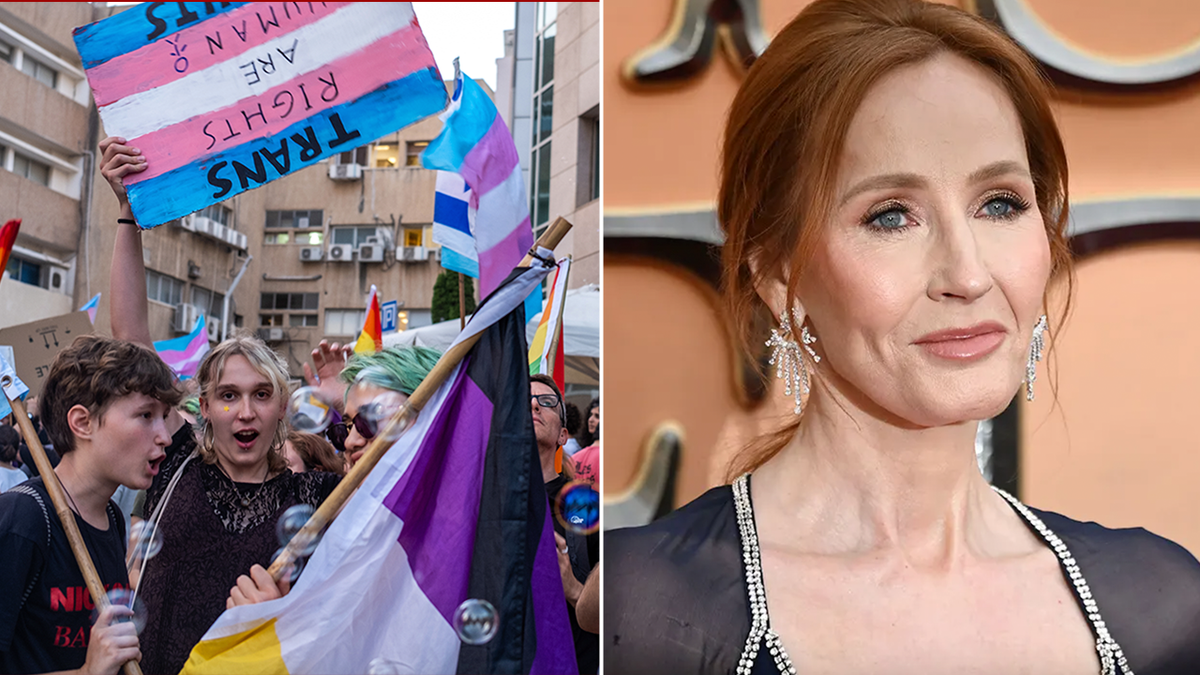 JK Rowling, transgender protestor