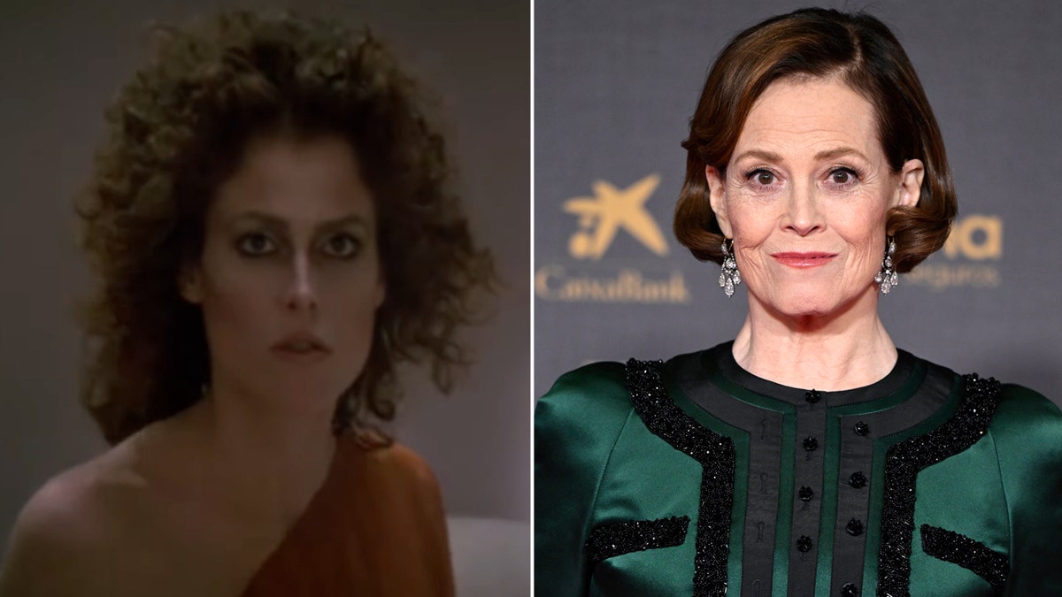 Sigourney Weaver then and now split