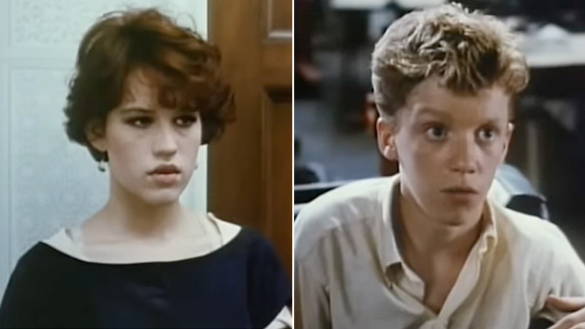 Molly Ringwald and Anthony Michael Hall in "Sixteen Candles"