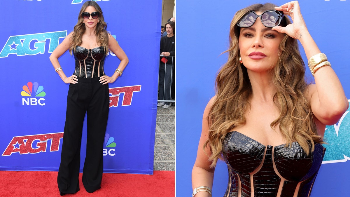 Sofia Vergara in a black corset at AGT auditions