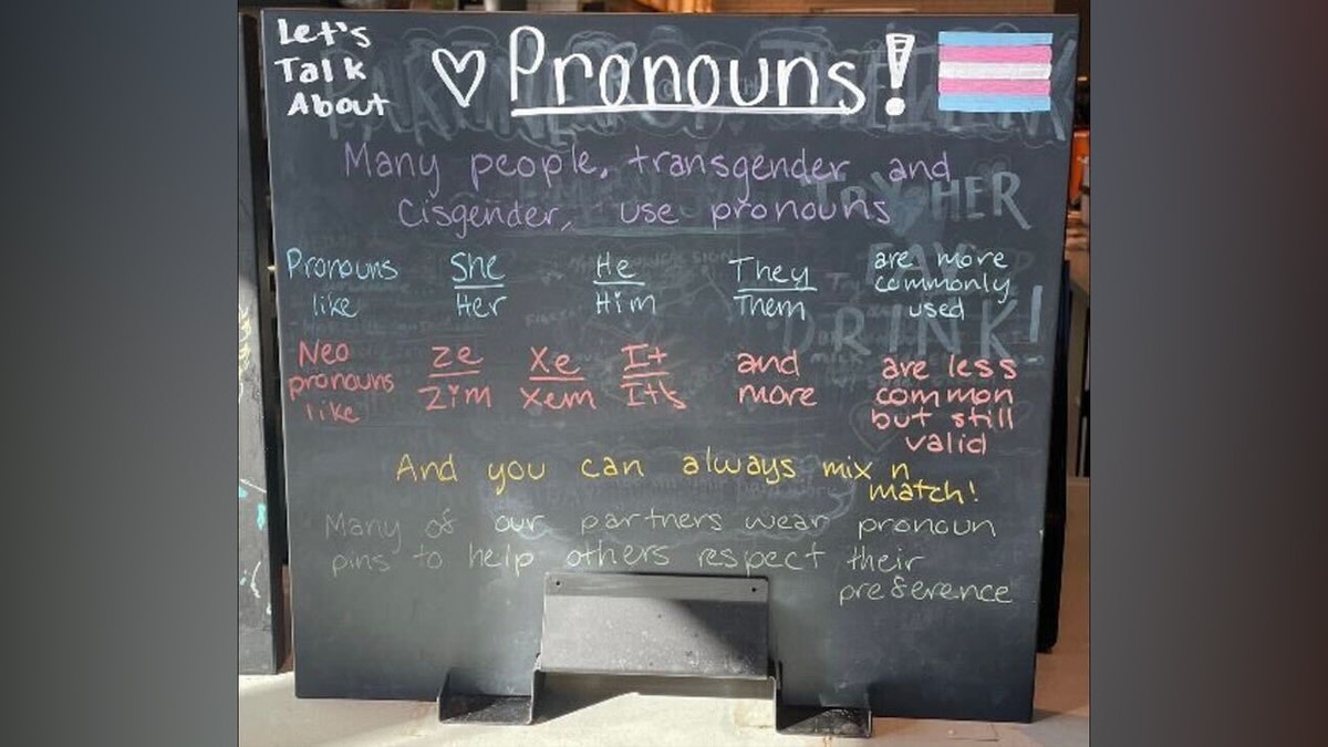 Exibição do Mês do Orgulho sobre pronomes