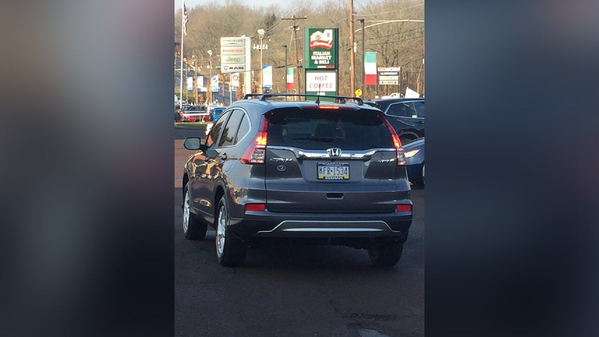 A stolen Honda CRV believed to be driven by the suspected shooter
