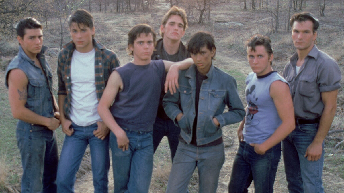 A photo of the cast of "The Outsiders"