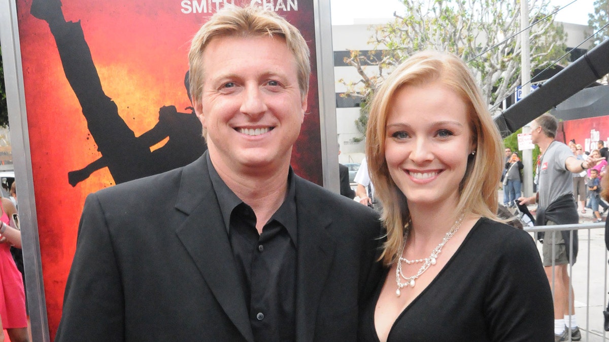 William Zabka and his wife on the red carpet