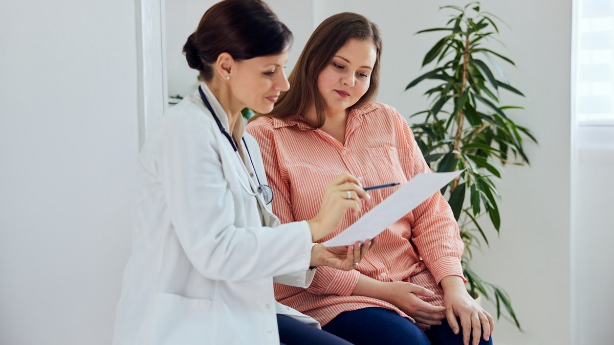 Woman at doctor